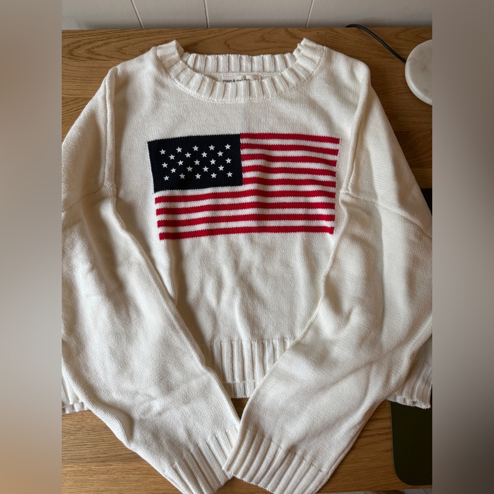 Cropped American Flag Sweater
